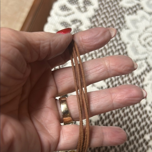 Silpada Boho Charm Necklace with Beads and leather chain - Picture 3 of 5